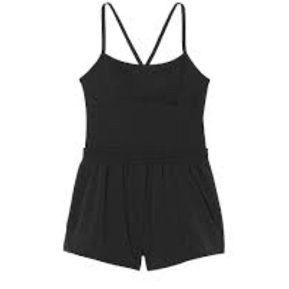 Victoria’s Secret Pink Ultimate Runsie Black Corset Style Athleisure Romper Sz L - Picture 2 of 12